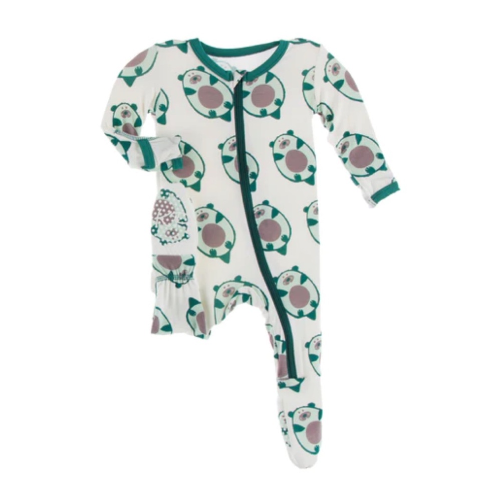 KicKee Pants Natural Ottercado Footie with Zipper